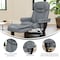 Flash Furniture Allie Recliner Chair with Ottoman Gray LeatherSoft Swivel Recliner Chair with Ottoman Footrest BT-7821-GY-GG - alternate 4